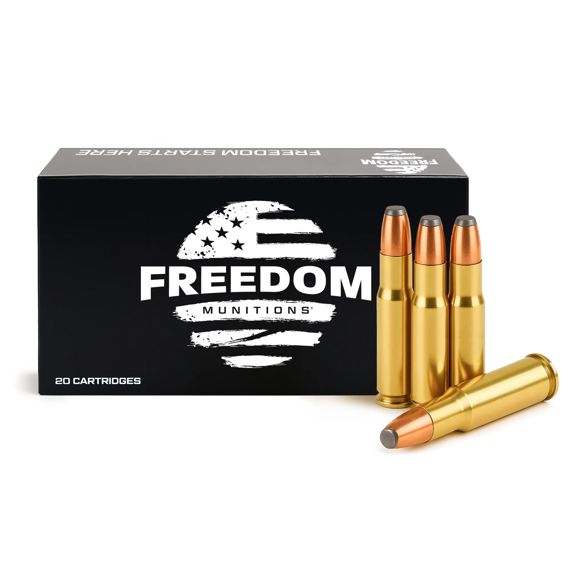 Freedom Munitions 30-30 Winchester Ammo- 170 Gr Flat Point (FP), 20 rounds, New