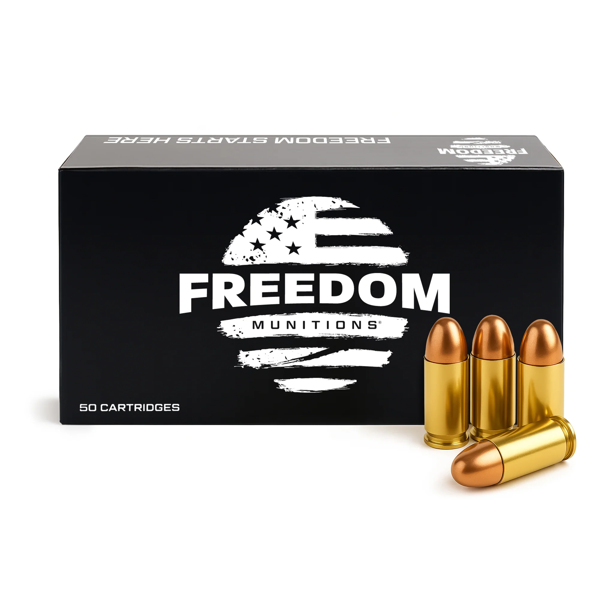 Freedom Munitions 45 ACP Ammo- 230 Gr Round Nose (RN) Small Primer, 50 rounds, New