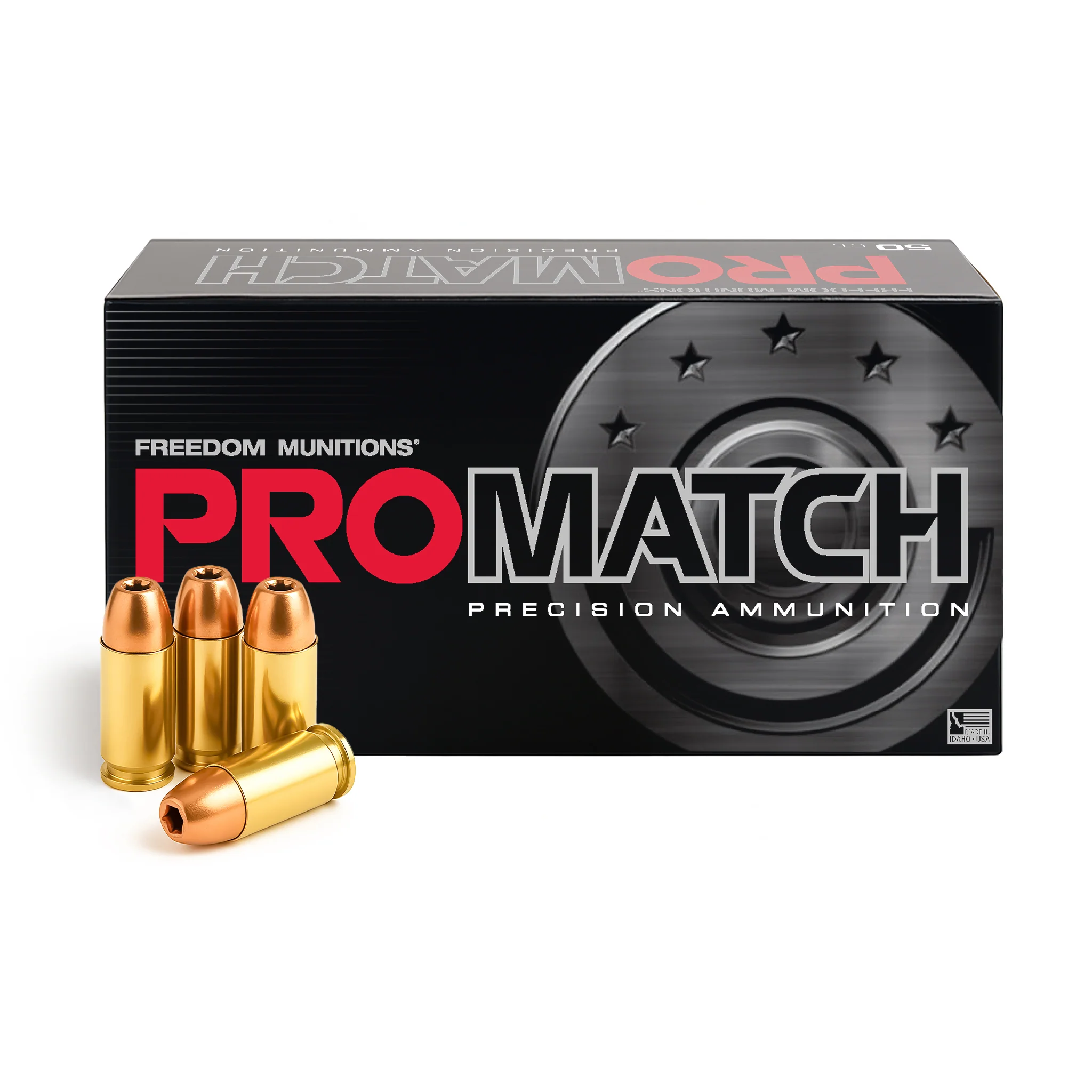 Freedom Munitions ProMatch 9mm Luger Ammo- 124 Gr Hollow Point (HP), 50 rounds, New