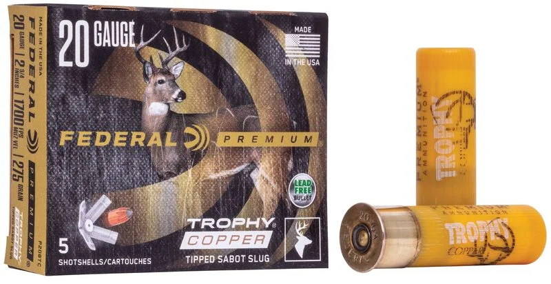 FEDERAL 20GA 2.75" 275GR TROPHY COPPER SABOT SLUG VITAL-SHOK (P208TC)