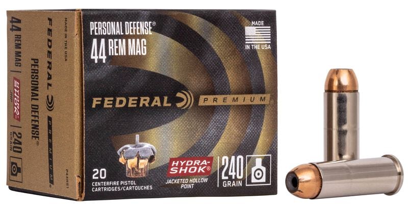 Federal Premium Personal Defense Hydra-Shok 44 Rem Magnum 240 Grain Jacketed Hollow Point (P44HS1)