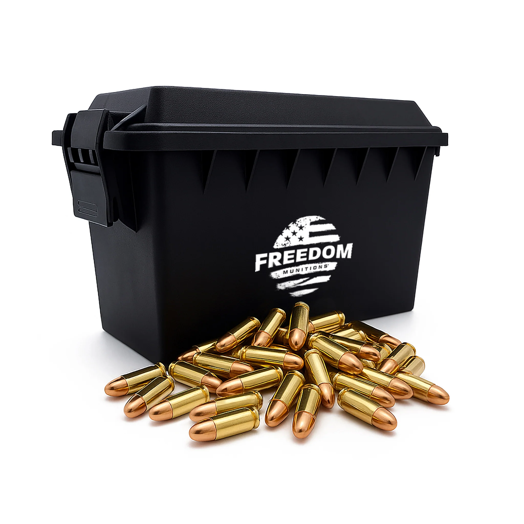 Bulk Freedom Munitions American Steel 9mm Luger Ammo- 115 Gr Round Nose (RN), 500 rounds, New